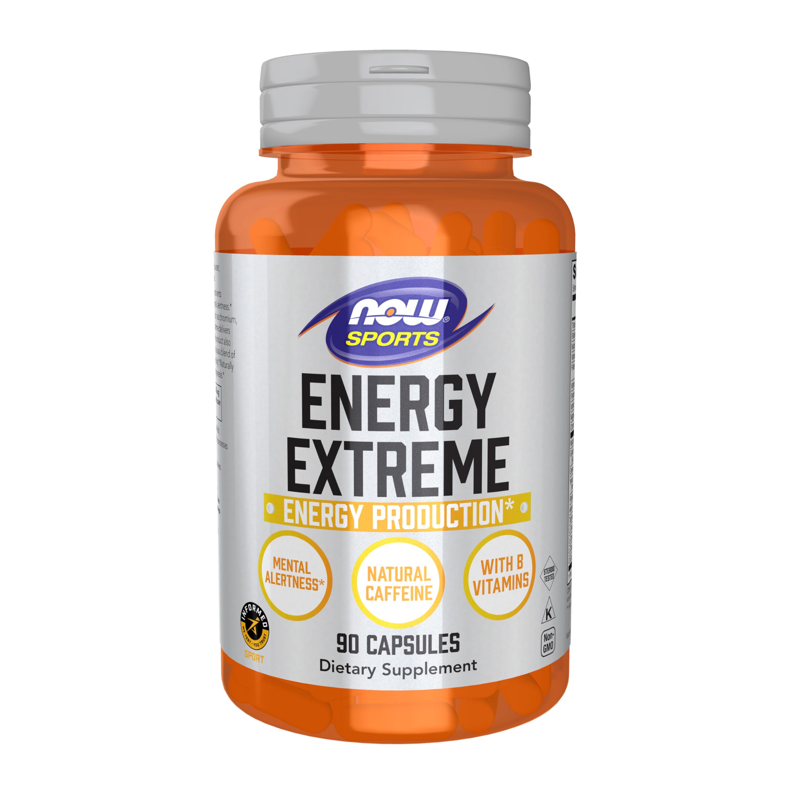 NOW Foods Sports Nutrition, Sports Energy Extreme with B Vitamins and other cofactors such as Chromium, Magnesium Malate and Carnitine, 90 Veg Capsules