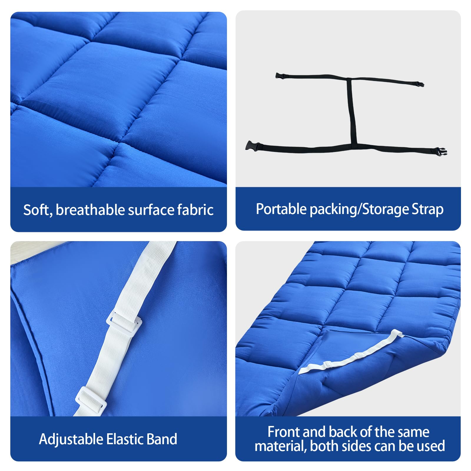 Cot Mattress Topper,Lightweight Cot pad,Quilted Cot Pads for Camping,Soft Comfortable Sleeping Cot Mattress Pad Only