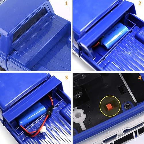 Miniatura 5 de YIKESHU Rock Crawler RC Truck 4x4 Offroad Camión de control remoto a escala 1:16 2.4Ghz con faro LED, todo terreno RC Crawler cepillado RTR juguete