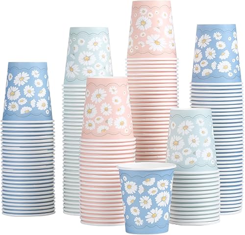 Lamosi Paquete de 300 tazas de papel de 3 onzas tazas de baño desechables con margaritas tazas para enjuague bucal mini tazas de papel para fiestas disponible en Yaxa Colombia