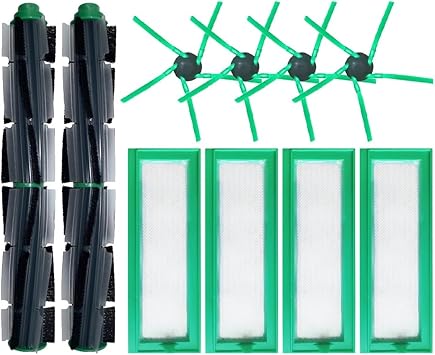 Replacement ,Compatible With Vorwerk Kobold VR200 VR300 Robot Vacuum Cleaner Main Roller Brush Side Brush Hepa Filter Spare Parts AccessoriesSet A