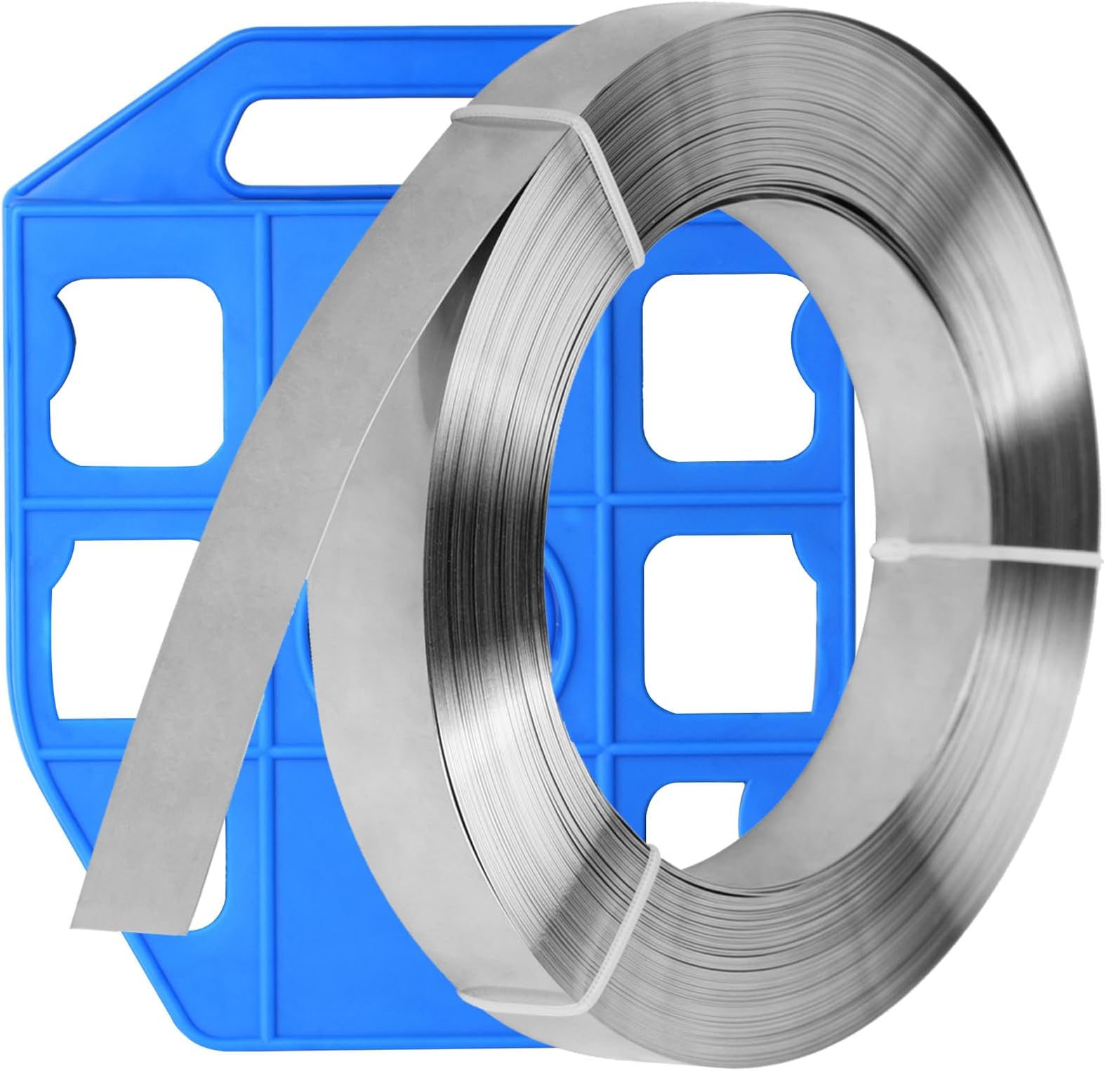 304 Stainless Steel Strapping Band Coil - 3/4" x 95', Packing Tensioner Strap in Plastic Case, 1/64" Thick