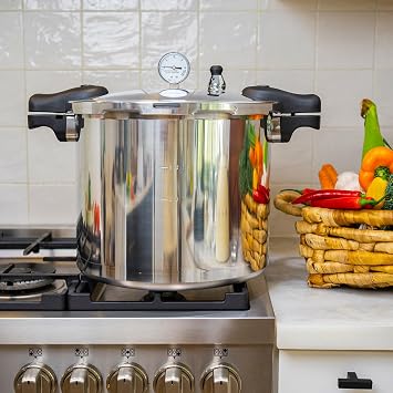 Barton Pressure Canner Release Valve Aluminum Canning Pot Cooker Pot Stove Top with Pressure Gauge Instant Fast Cooking Pot Stewing Locking System (22 Quarts) Meat, Poultry & Vegetables