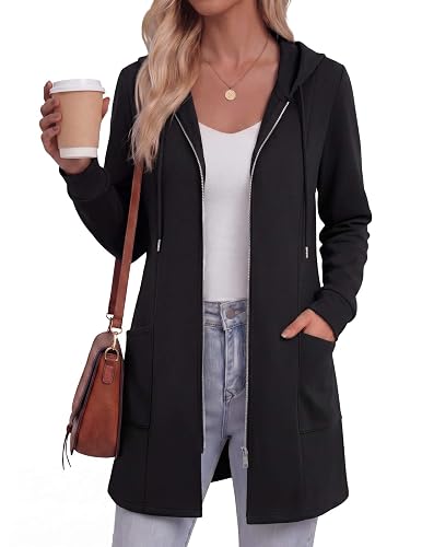 Zeagoo Hoodies for Women Fall Zip up Jacket with Pocket