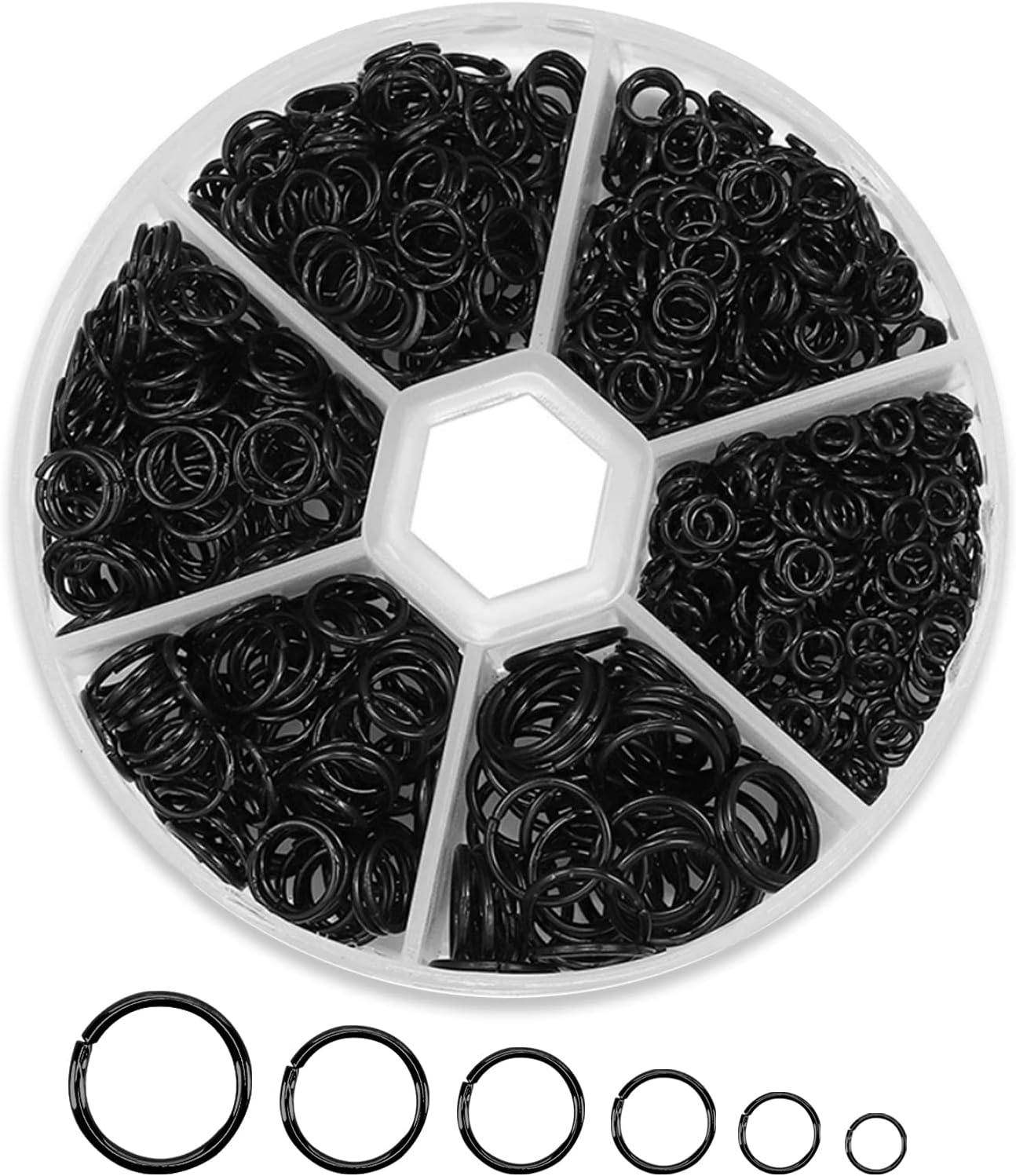 1000Pcs Black O Ring Connectors Metal Open Jump Rings Set 304 Stainless-Steel Jump Rings for Jewelry Making Connectors 4mm 5mm 6mm 7mm 8mm 10mm (Black)