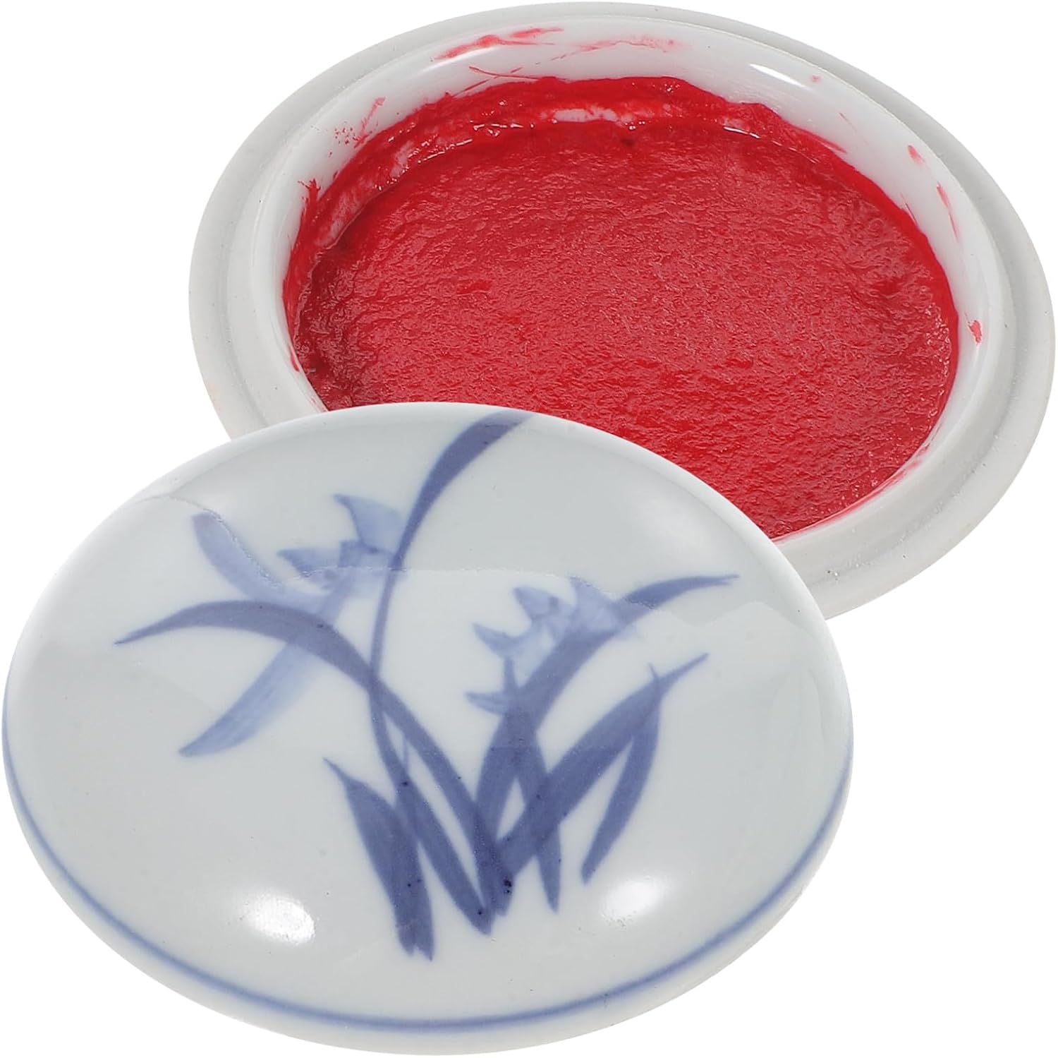 TEHAUX Chinese Calligraphy Ink Pad Durable and Reusable Ink Paste for Painting and Stamping Smooth Retro Surface Random Pattern for Art Supplies