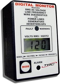 TRC AECM20020-3-012 Electra Check Digital Monitor for All AC Power Sources, Black with White Face Small