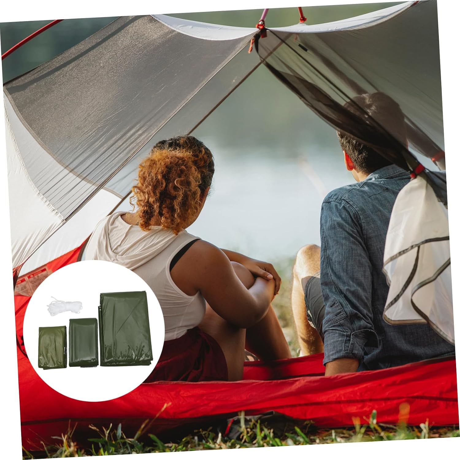 Emergency Tent Bag Camping Tarps Emergency Equipment Kits Tent Emergency Blanket Liner Cotton Emergency