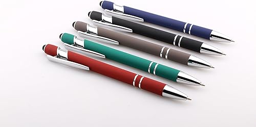 Miniatura 2 de Bolígrafos de tinta con punta de lápiz óptico con cuerpo de metal, punta media (0.028 in), bolígrafos de tinta de gel negra, 6 unidades, hogar,