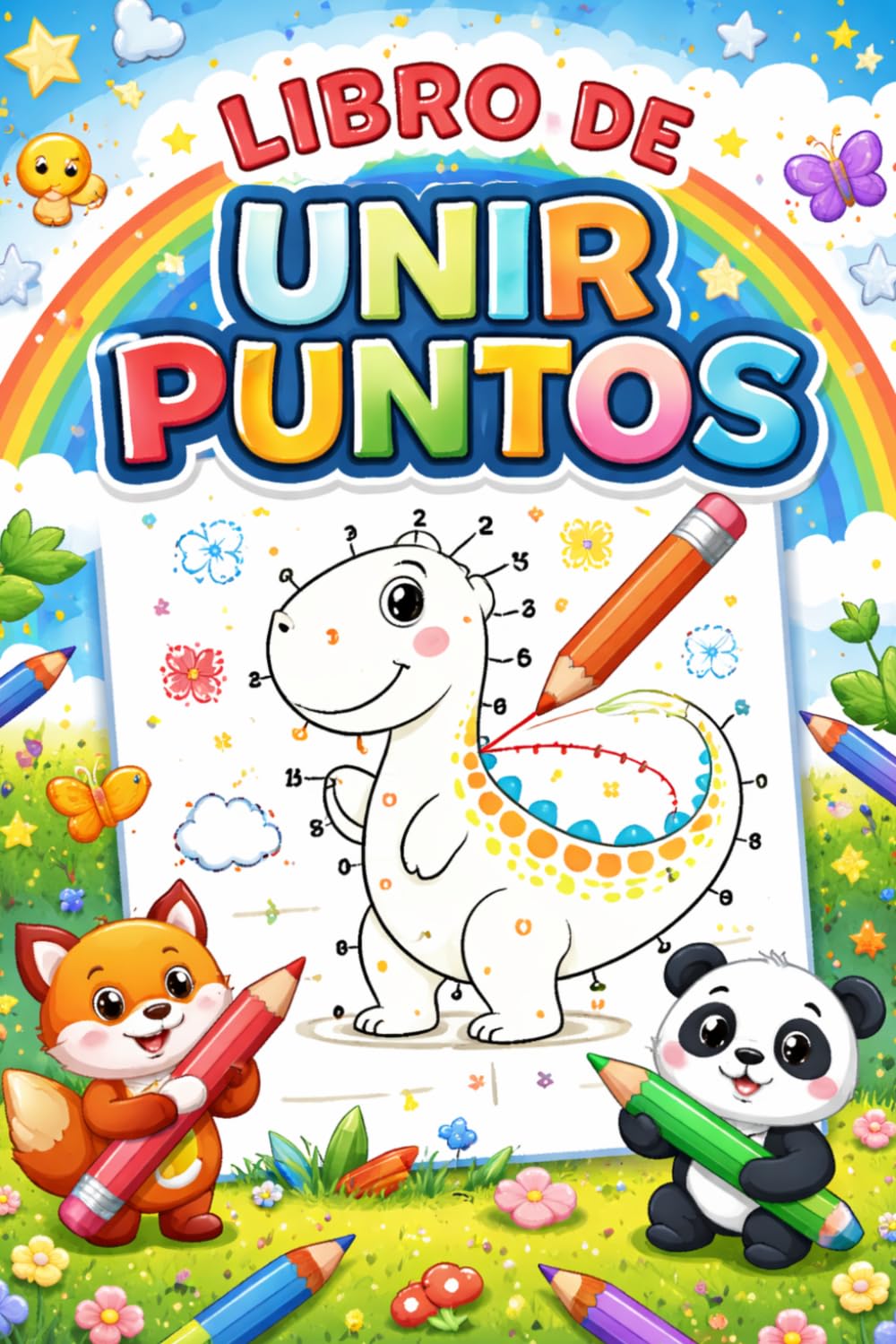Une los Puntos y Descubre el Dibujo: Libro de unir puntos para niños – actividades educativas, dibujos divertidos, animales, objetos y figuras fáciles para aprender y colorear
