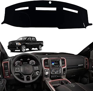 INUBOXES Dashboard Dash Board Cover Mat Pad Carpet Non-Slip Custom Compatible with Dodge Ram 1500 2500 3500 2009-2018 Protector Sunshield (Black Trim)