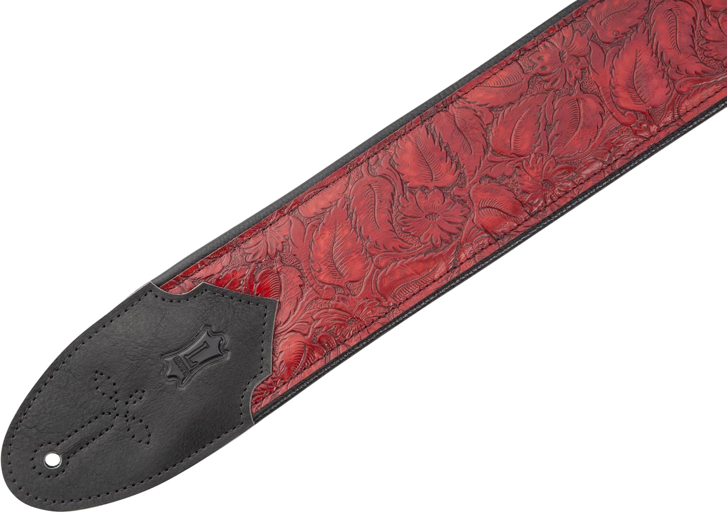 Levy's Leathers Sundance Series 3" Width Embossed Leather Guitar Strap – Premium Geranium Merlot Western Design, Wide & Comfortable Support (M4WP-003)