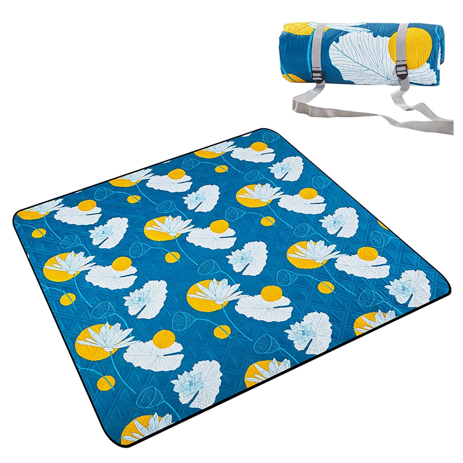 Couverture de Pique-Nique Imperméable, 200x200 CM Portable Tapis Pique Niques, Natte de Plage Nappe Picnic pour Jardin Extérieur (Color : Navy Blue)