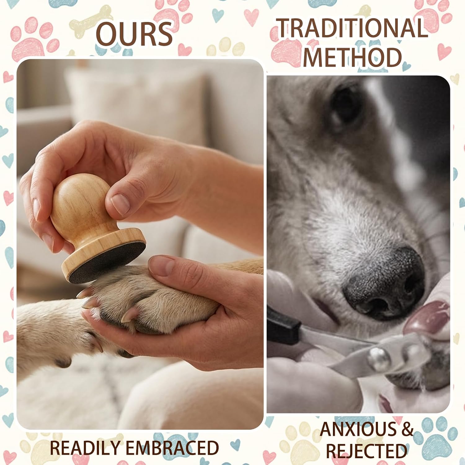Dog Nail File with 10pcs Replaceable Sandpaper, Dog Nail Scratch Board for Smooth and Healthy Nails, Wooden Nail File for Pets Dogs Cats image 4