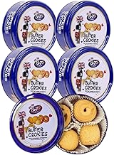 Luxury Danish Butter Cookies Assortment 140g x 5 – Christmas Biscuits Tin Gift Set – Brit Treat, Delight Gift - Festive Holiday Treats & Secret Santa Present