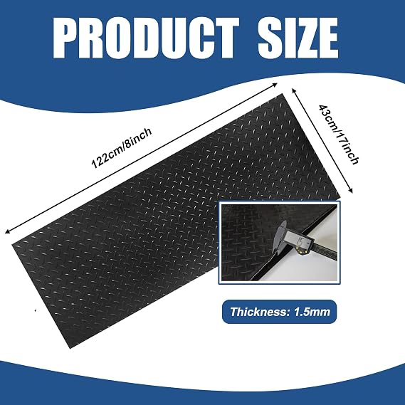 48 x 17 Workbench Mat,PVC Work Bench Mat Top with Non-Slip Steel Plate Texture, 1.5mm Thick Rectangle Vinyl Table Top Protector, Woodworking,DIY Projects