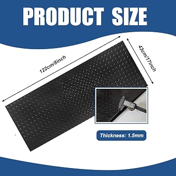 48 x 17 Workbench Mat,PVC Work Bench Mat Top with Non-Slip Steel Plate Texture, 1.5mm Thick Rectangle Vinyl Table Top Protector, Woodworking,DIY Projects