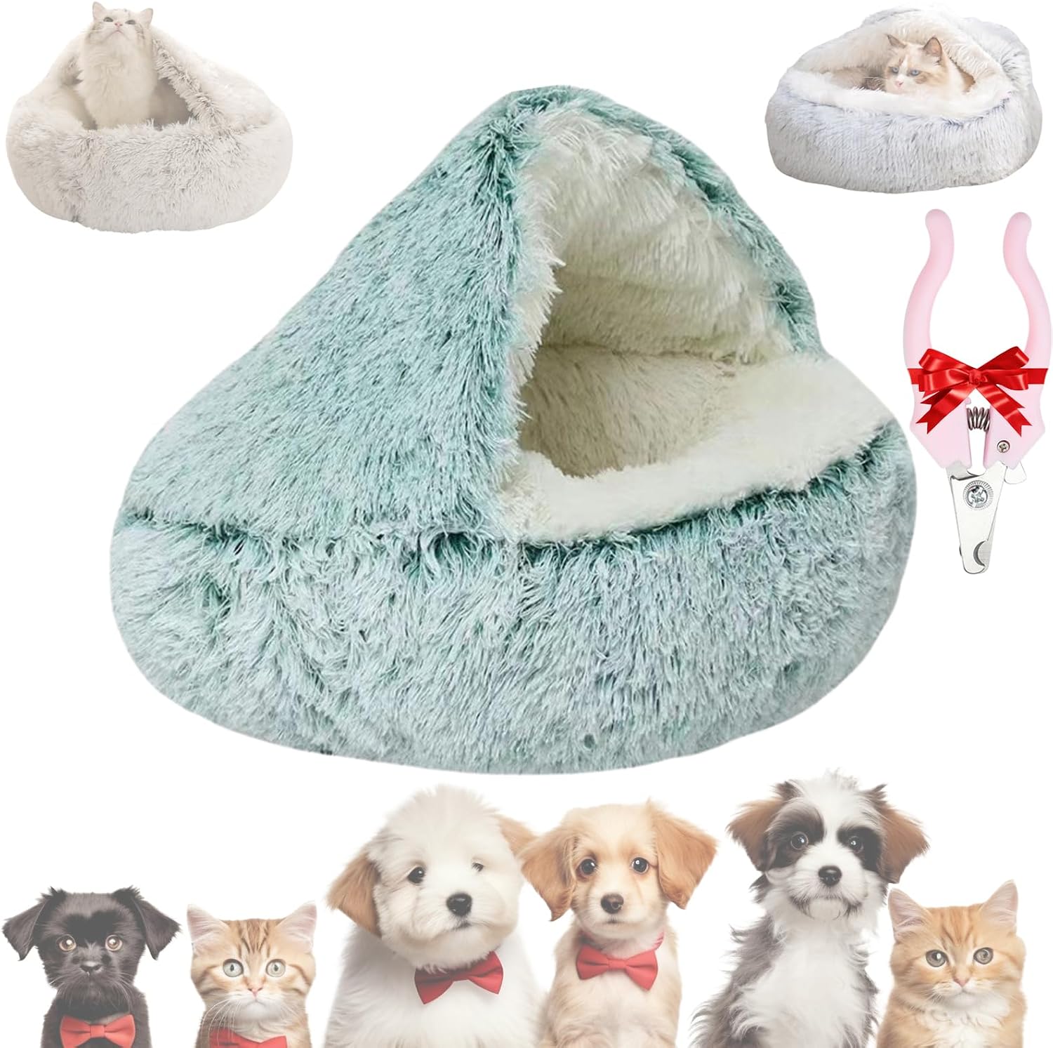 Cozy House Dog Bed, 15.7”/19.7”/25.6”/31.5”/39.3” Cozy Cave Dog Bed ...
