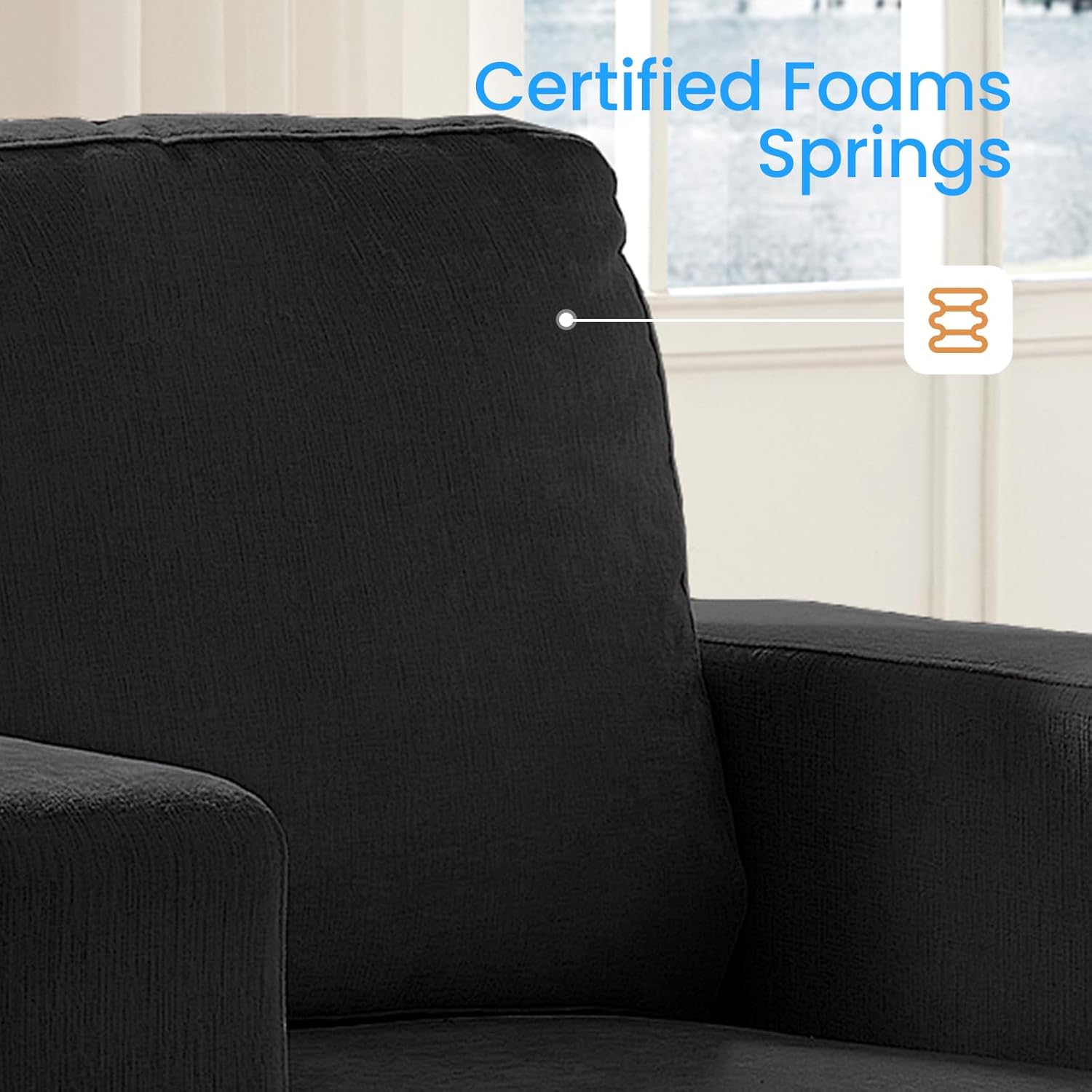 PUREMIND 2 Piece Living Room Sofa Set, Chenille Upholstery 3 Seater Couch and Loveseat Set, Solid Wood Frame, Modern Sectional Couches for Living Room, Office, Apartment