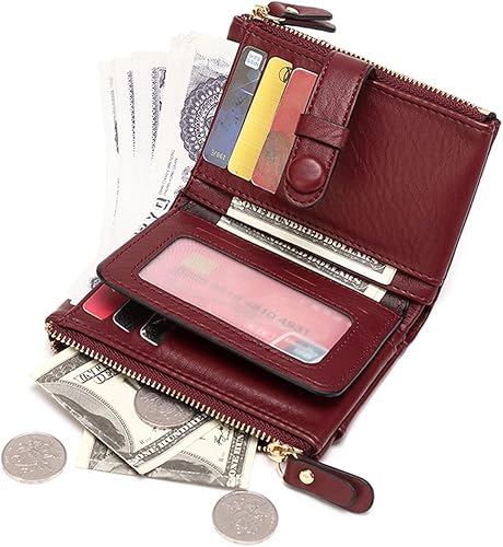 Miniatura 5 de AOXONEL Carteras de cuero para mujer, carteras pequeñas Rfid para mujer, billeteras pequeñas para mujer, billeteras de triple pliegue para mujeres