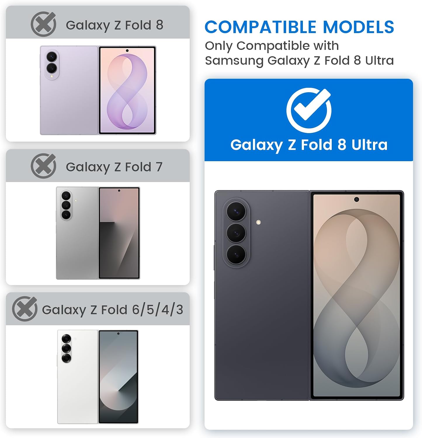  for Galaxy Z Fold 8 Ultra Case, Compatible with MagSafe - Black | with Privacy Screen Protector & Hinge Protection, Magnetic Protective Clear Cover for Samsung Galaxy Z Fold 8 Ultra thumbnail