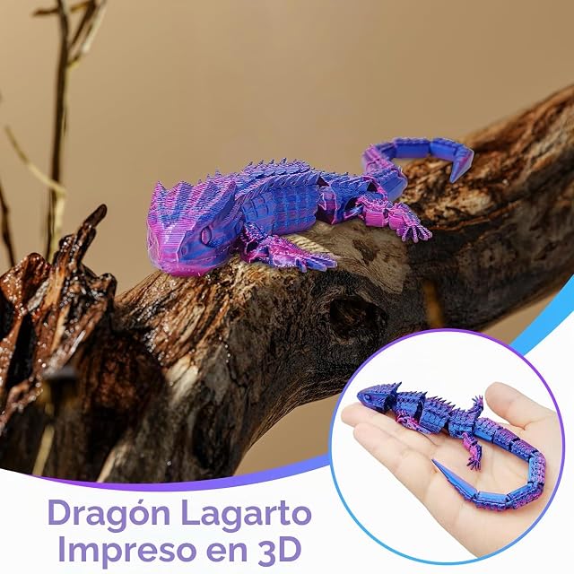 Foto 3 de 7 de Cuackamily Fidget Toy Impreso 3D, Reptil Dragón Lagarto Juguete Fidget Impreso en 3D