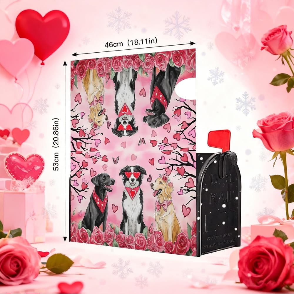 Valentine's Day Magnetic Mailbox Cover, Made of Polyester Oxford Cloth, UV Resistant, Reusable, Size 21 x 18 inches (8, 21 * 18)