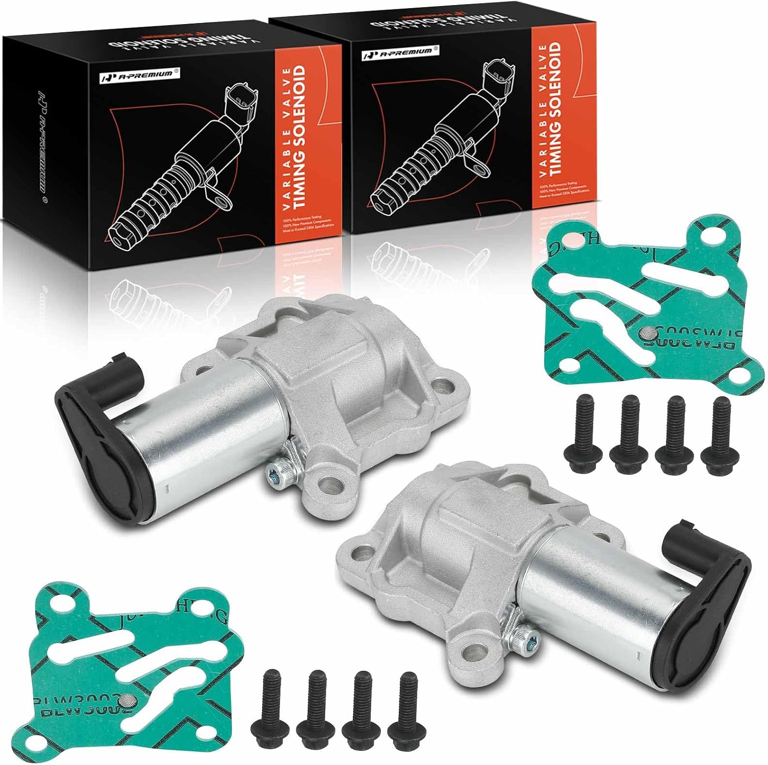 A-Premium 2-PC Engine Variable Valve Timing (VVT) Solenoid Compatible with Volvo C70 2002-2004, S60 2001 2003-2009 2012-2014, S80 2002-2006 2008-2014, V70 2002-2005, XC90 2003-2006, 2011-2014