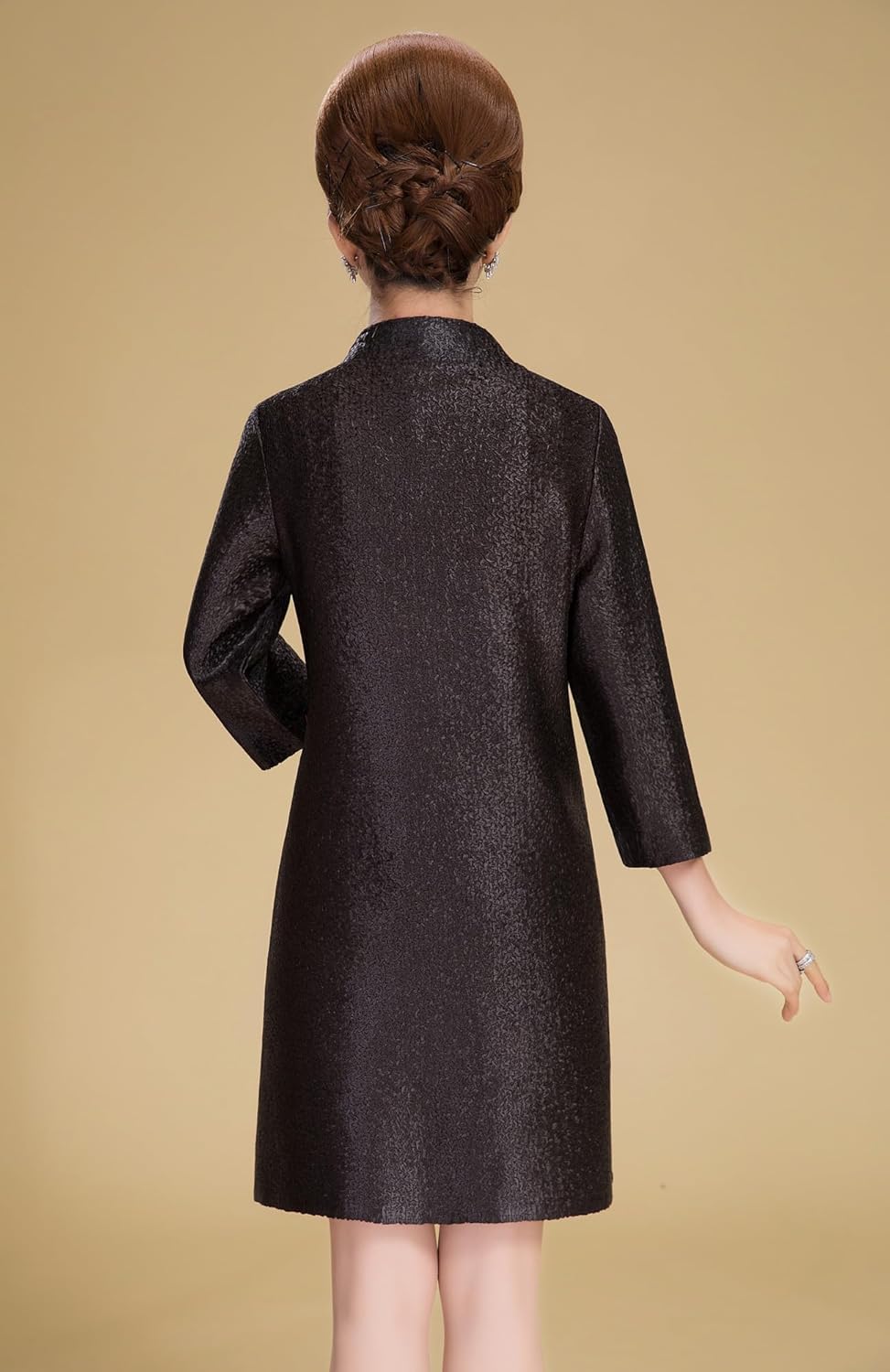 Women's Traditional Embroidery Mandarin Duck Flowers Crinkled One Button Blazer Chinese Jacket - Image 6