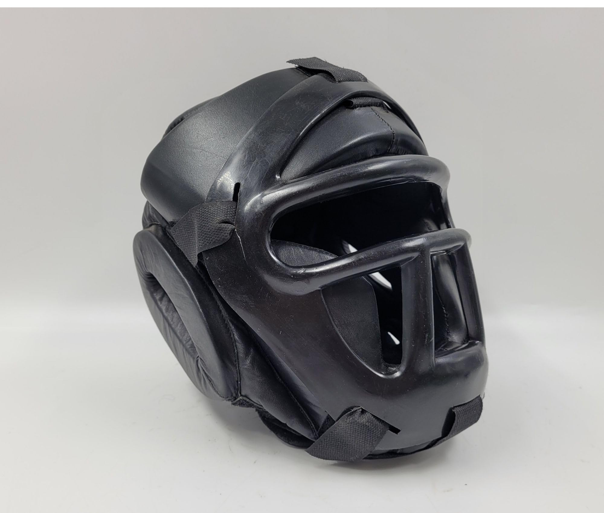 Woldorf Head Gear Leather Fixed Face Cage (Black, Large)