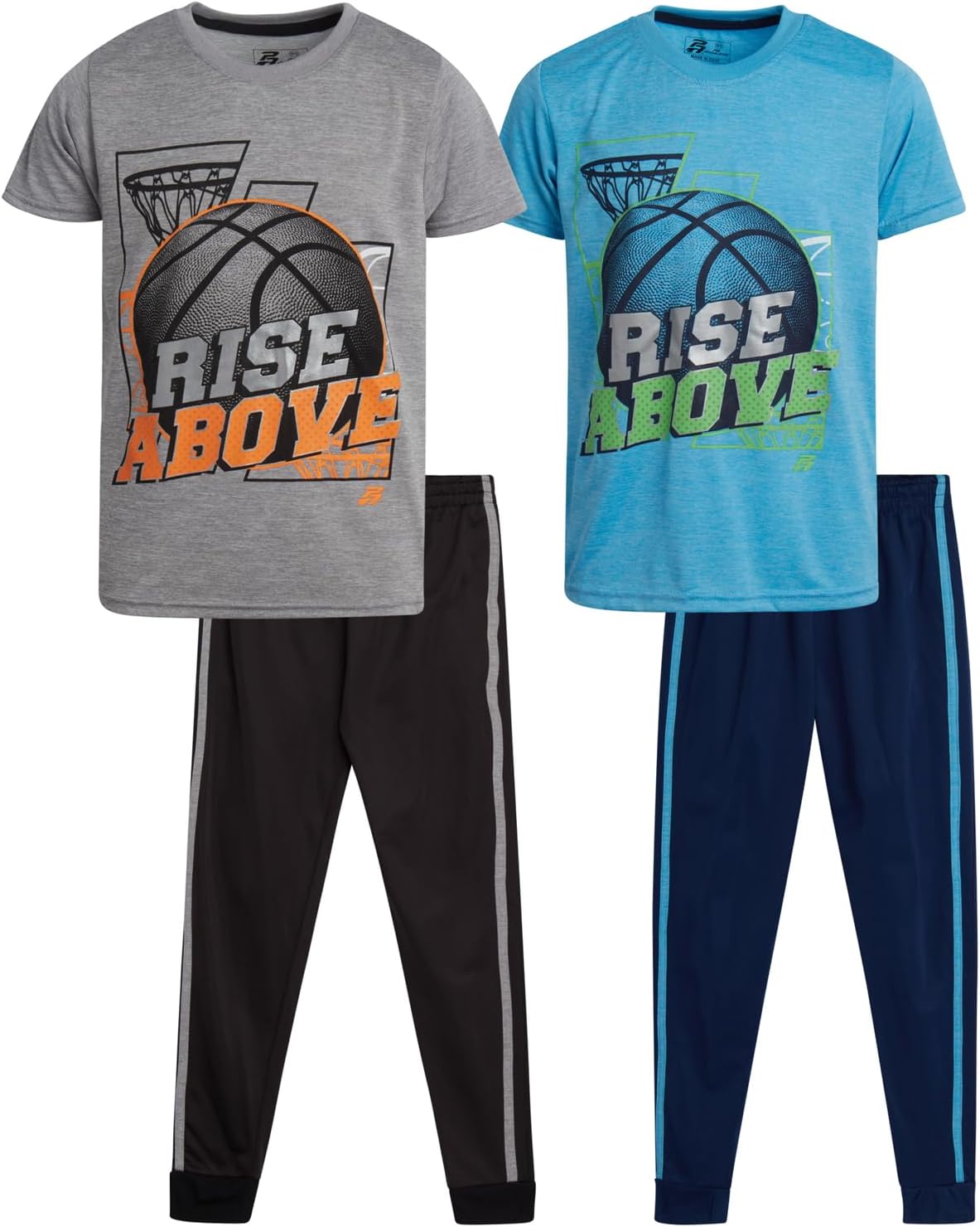 Pro Athlete Boys Tracksuit Set – 4 Piece Athletic Graphic Tee and Tricot Joggers Sweatpants, Boys’ Activewear Set (Size 8-16)
