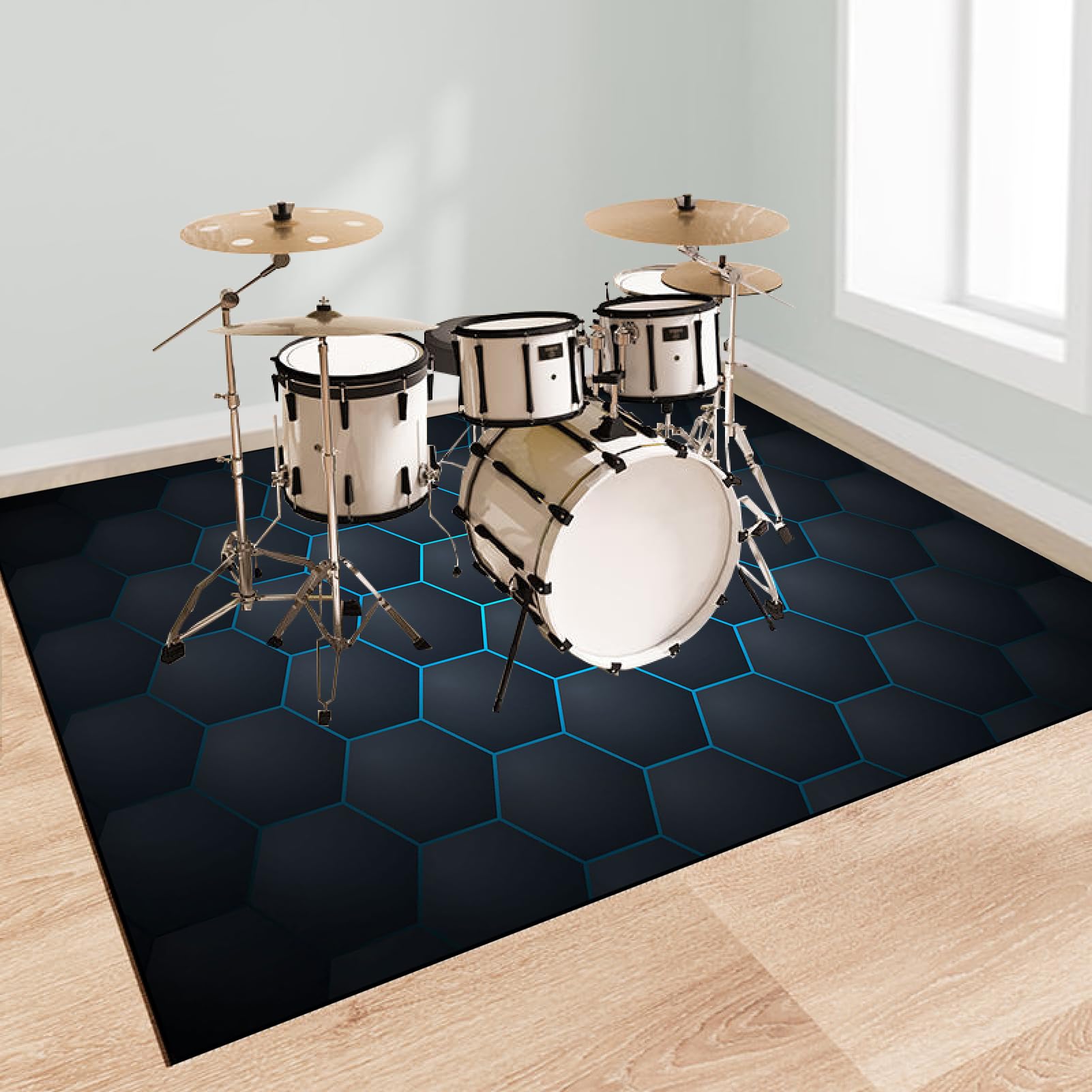 Tapis de Sol pour Batterie Acoustique Insonorisant, Professionnel Tapis pour Batterie Electronique et Percussions Tapis de Tambour Antidérapant pour Salle de Musique Tapis de Sol 140 x 100 cm
