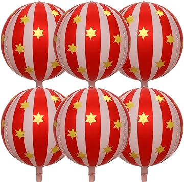 Carnival Red and Pink Foil Balloons 22Inch 6Pack