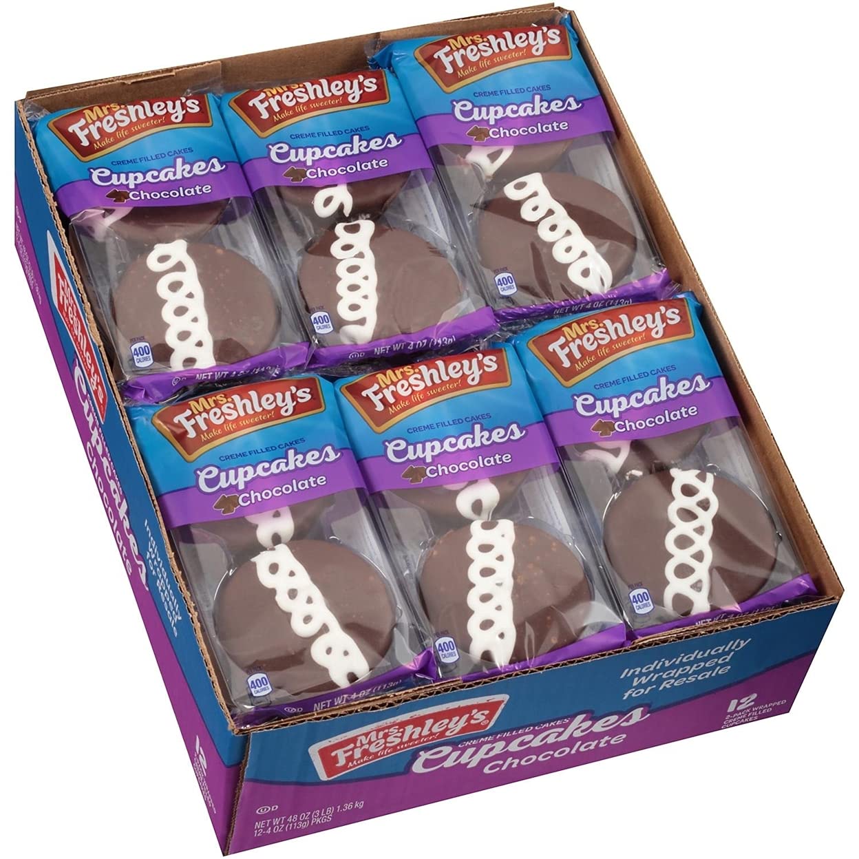 Mrs. Freshley's Chocolate Cupcakes - 12/2 packs