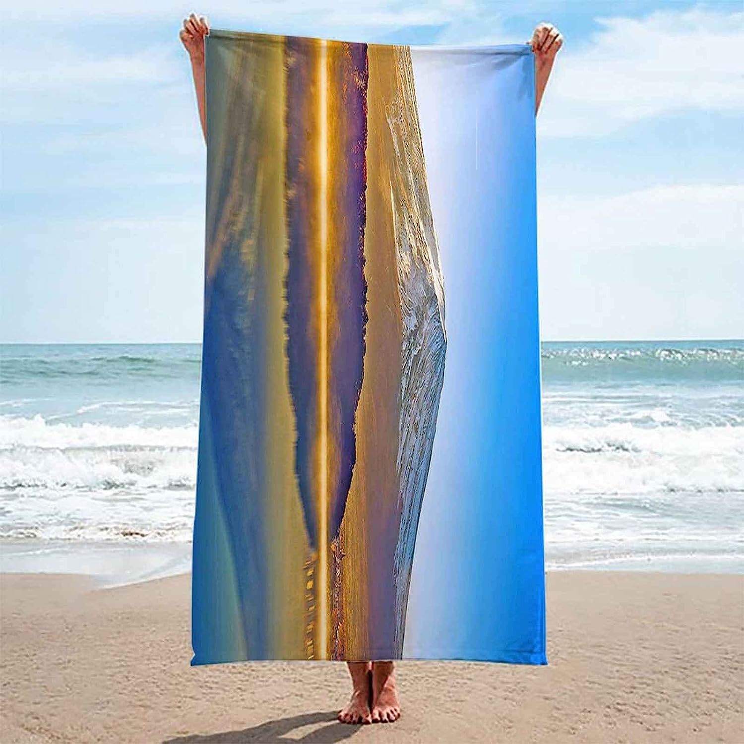 Teli Mare, Xxl 200 X 200 Cm Paesaggio Di Montagna Neve Cielo Blu Telo Spiaggia Antisabbia Asciugamano Telo Mare Microfibra Bambini Ad Ultra Assorbente Coperta Da Spiaggia Asciugamano Da Viaggio -2B5U