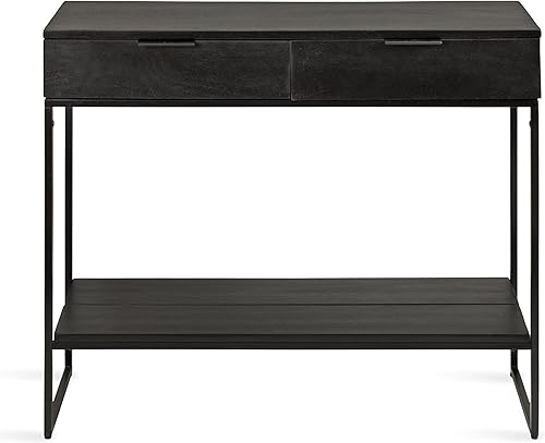 Miniatura 8 de Kate and Laurel Malone - Mesa consola moderna de madera con estante de madera, 36 x 13 x 31 pulgadas, color negro, mesa de entrada de madera de