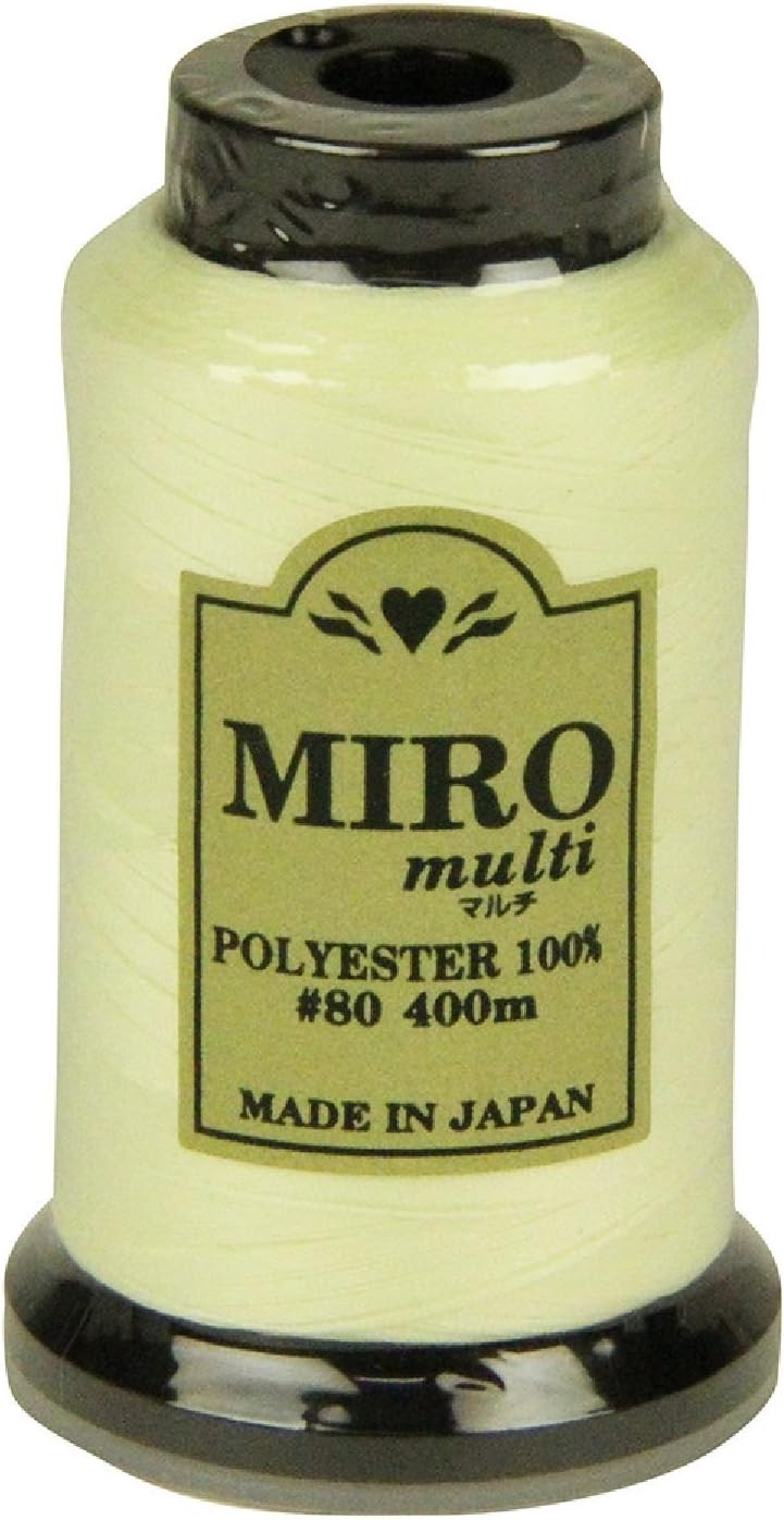 MIRO Multi-Sewing Machine Thread for Household Use, #80, 132.8 ft (400 m) Roll, Color No. 15, Thin and Strong, Lock Thread, Multi-Use, Made in Japan