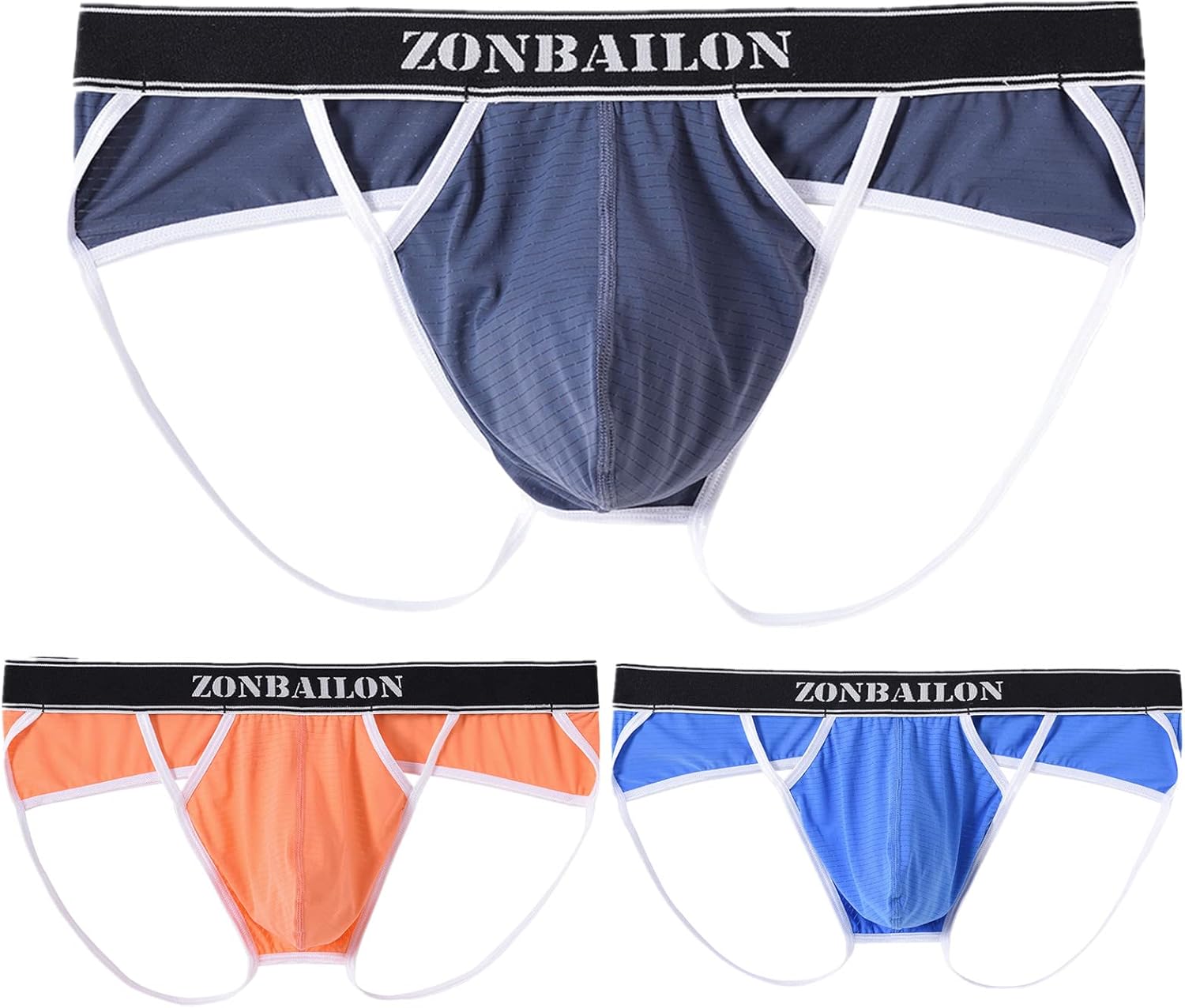ZONBAILON Men's Sexy Jockstrap Underwear Low Rise Workout G-String Stretchy Athletic Jock Strap Breathable Bulge Pouch Thong