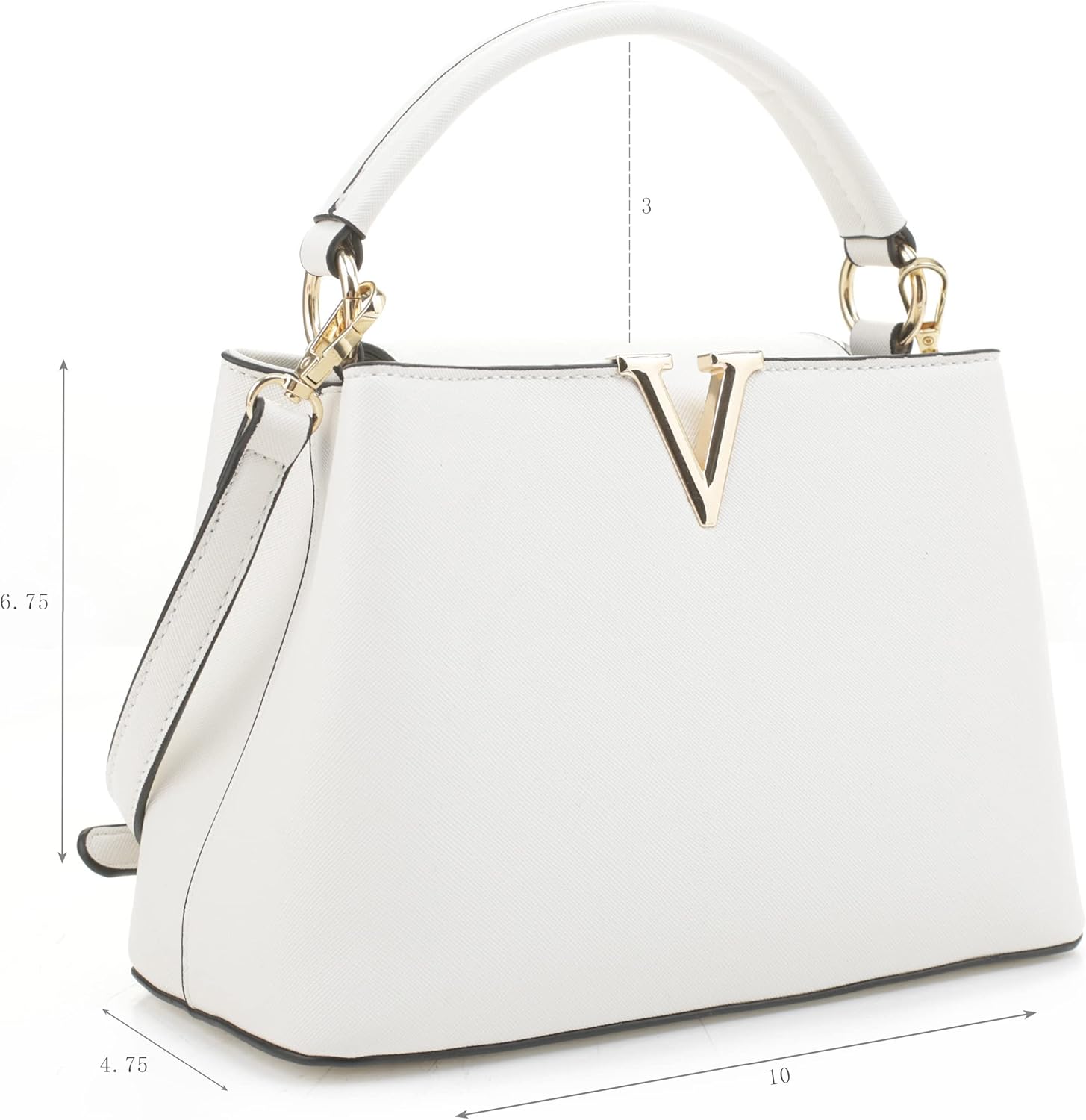 EVVE Women's Small Satchel Bag Classic Top Handle Purses Fashion Crossbody Handbags with Shoulder Strap - Image 3