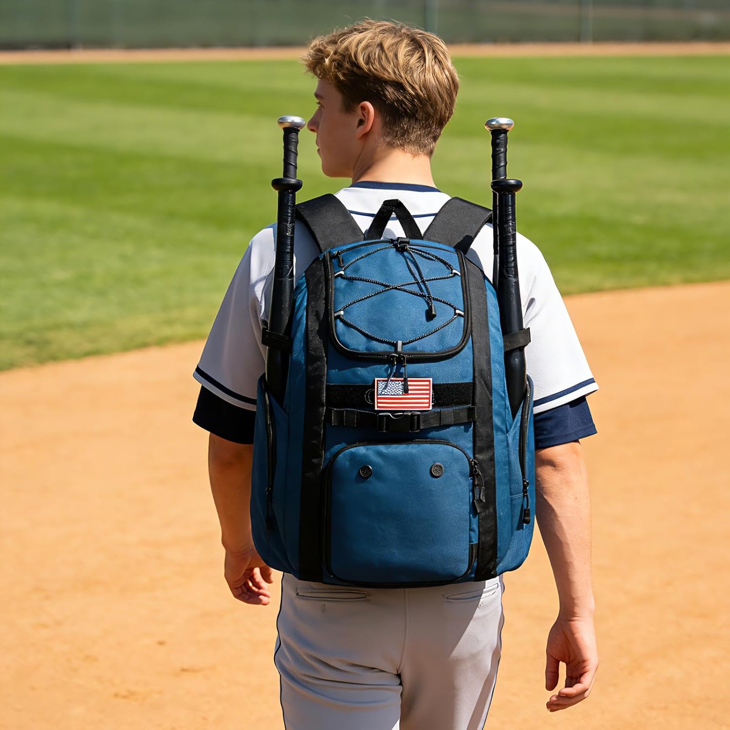 Goloni Baseball Bag, 60L Capacity Softball bag Holds 4 Bats for Youth & Adult, Baseball Bat Backpack with Shoes Compartment,Helmet Holder,Fence for Hook T-Ball, Softball Equipment, Baseball Gear