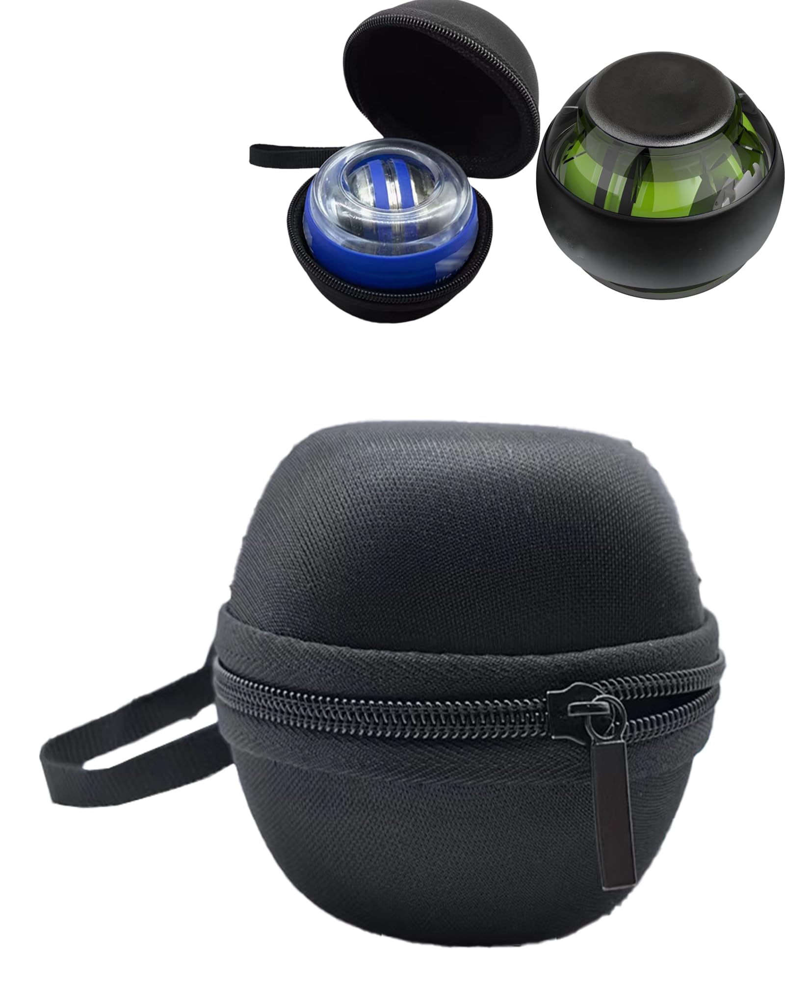 daunke Storage Bag for Powerball NSD Autostart Range Gyroscopes, Diagonal Woven PU and EVA Design, Waterproof, Shockproof, Scratch Protection, Easy to use and Carry, just case,Black