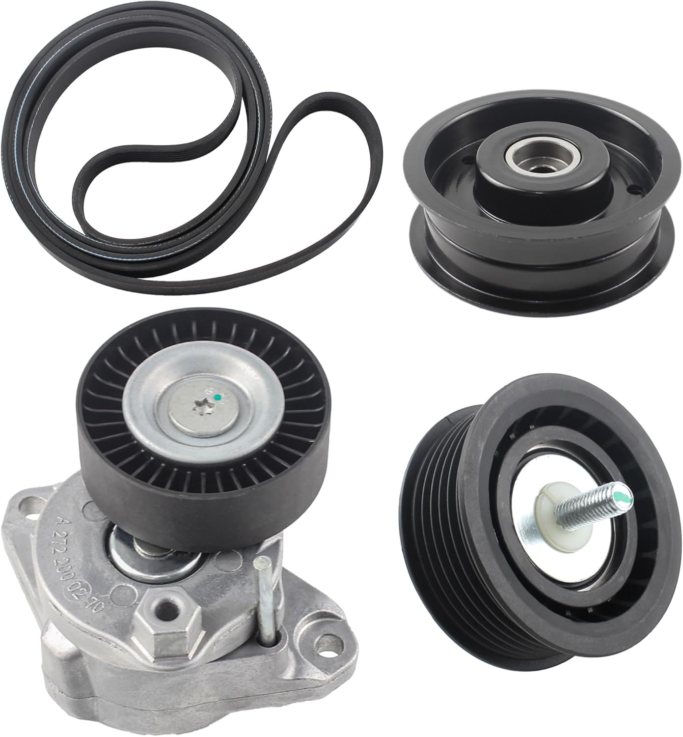 YzusGomumu Serpentine Belt Tensioner Idler Pulley Kit for 2006-2011 Mercedes ML350 GL450 E350 C300 - Replaces 2722021419