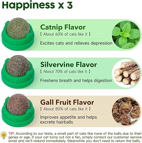 Miniatura 2 de Potaroma Paquete de 3 bolas de hierba gatera y juguete inteligente 3 en 1 para gatos