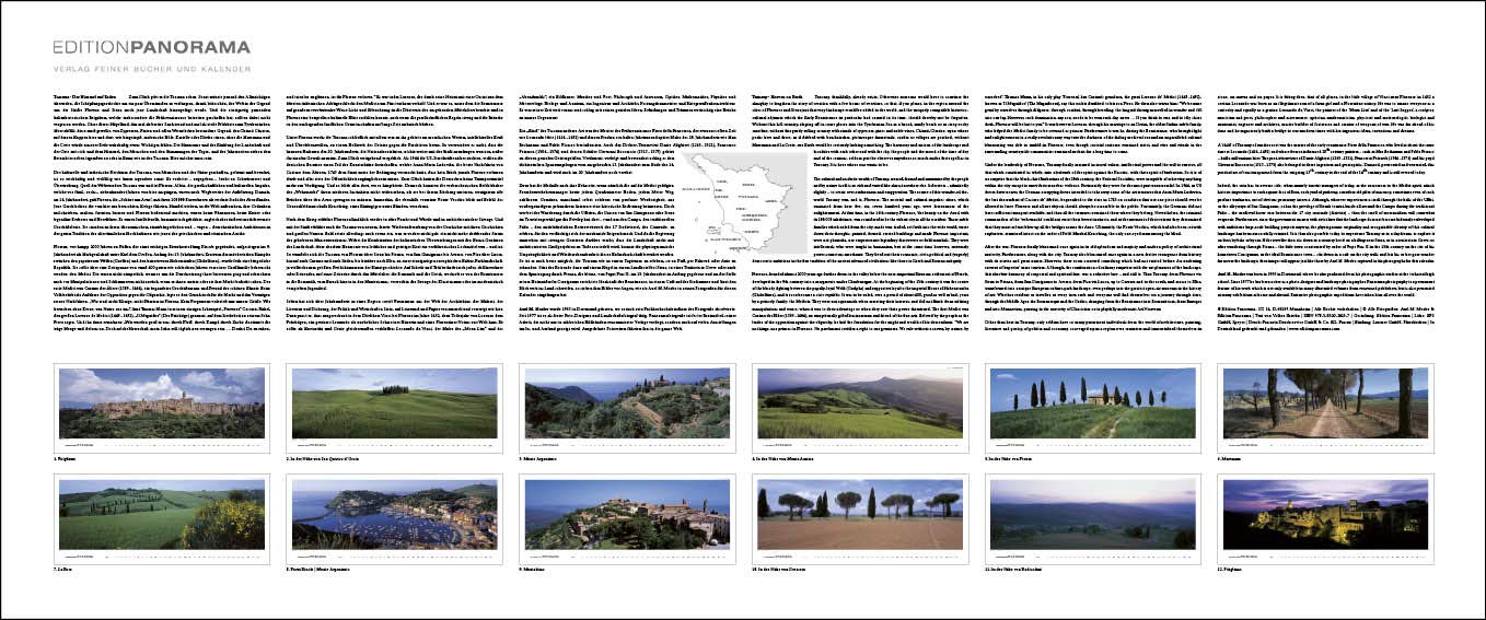 Toscana: Immerwährender Panorama-Kalender in 1,15 Meter Breite