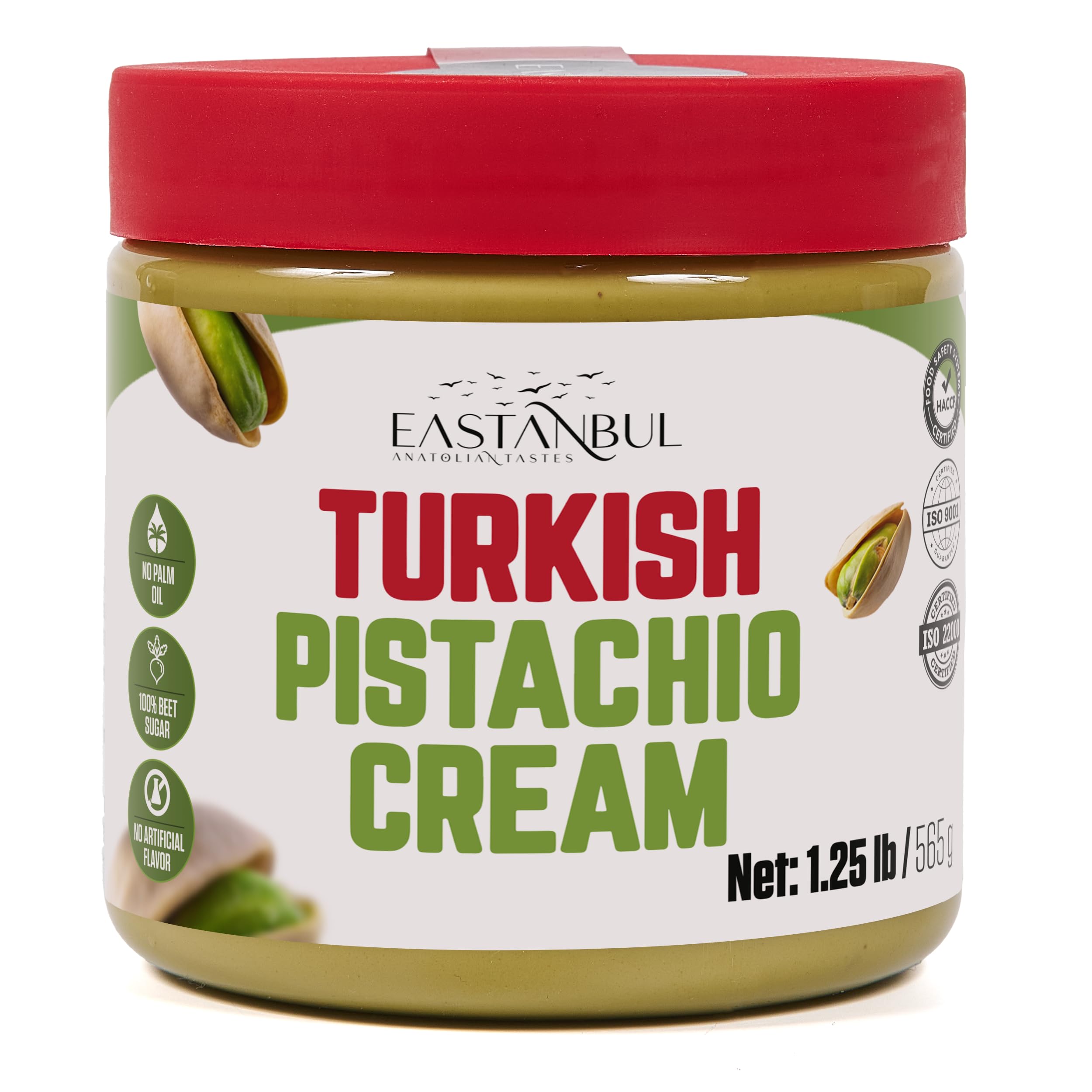 Eastanbul Pistachio Cream 1 25lb Pistachio Butter Turkish Cream Spread for Dubai Chocolate Bar Kit Perfect Paste for