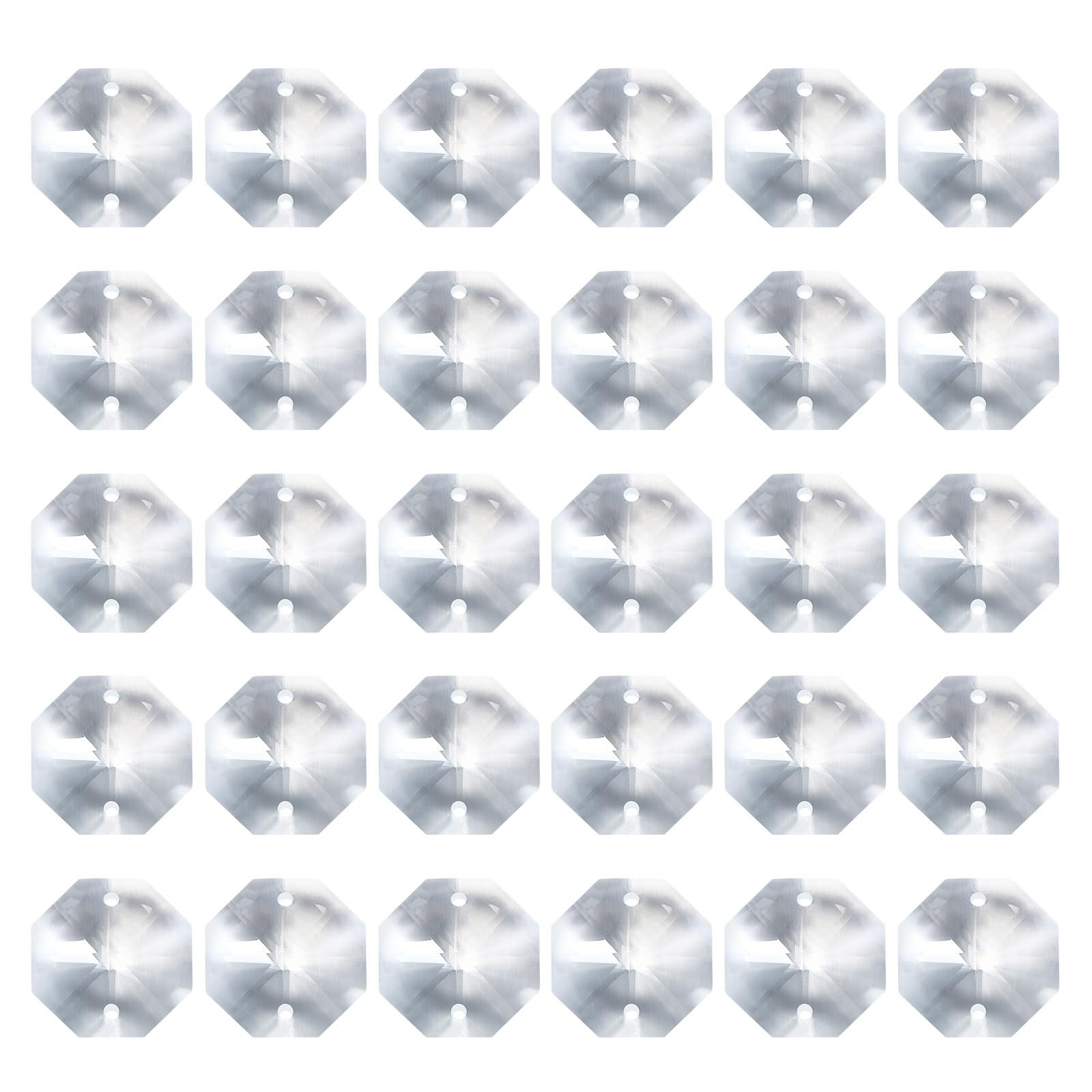 Prismas de Lámpara de Araña Cristal K9 Octágono 2 Agujeros 22mm PATIKIL Piezas Transparentes 60uds
