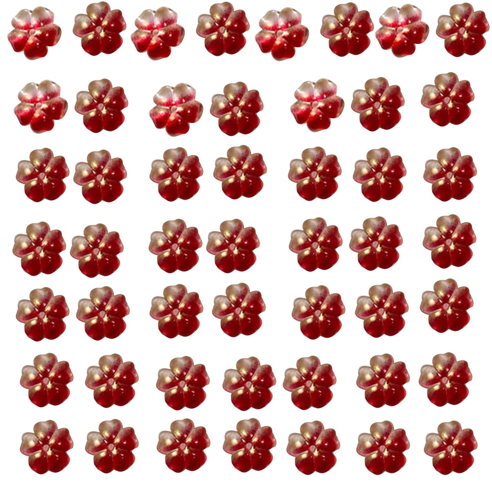 Tsophreniq 50Pcs 14mm Clear Glass Beads for Necklace Bracelets Jewelry Making Sewing Craft Clothing Embellishment Crystal Flower Beads