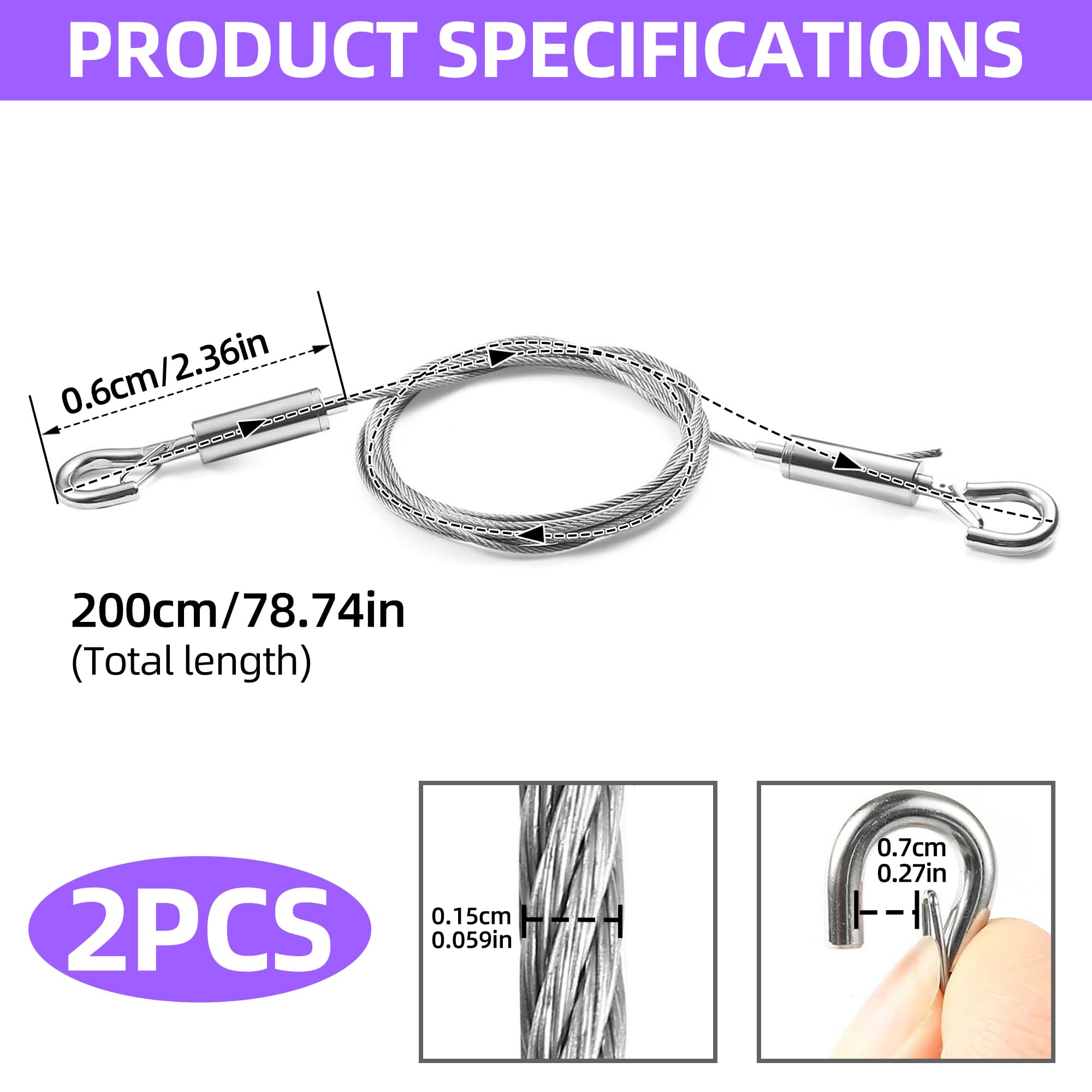2Pcs Picture Hanging Wire Kit, Mirror Hanging Kit Heavy Duty - Image 2