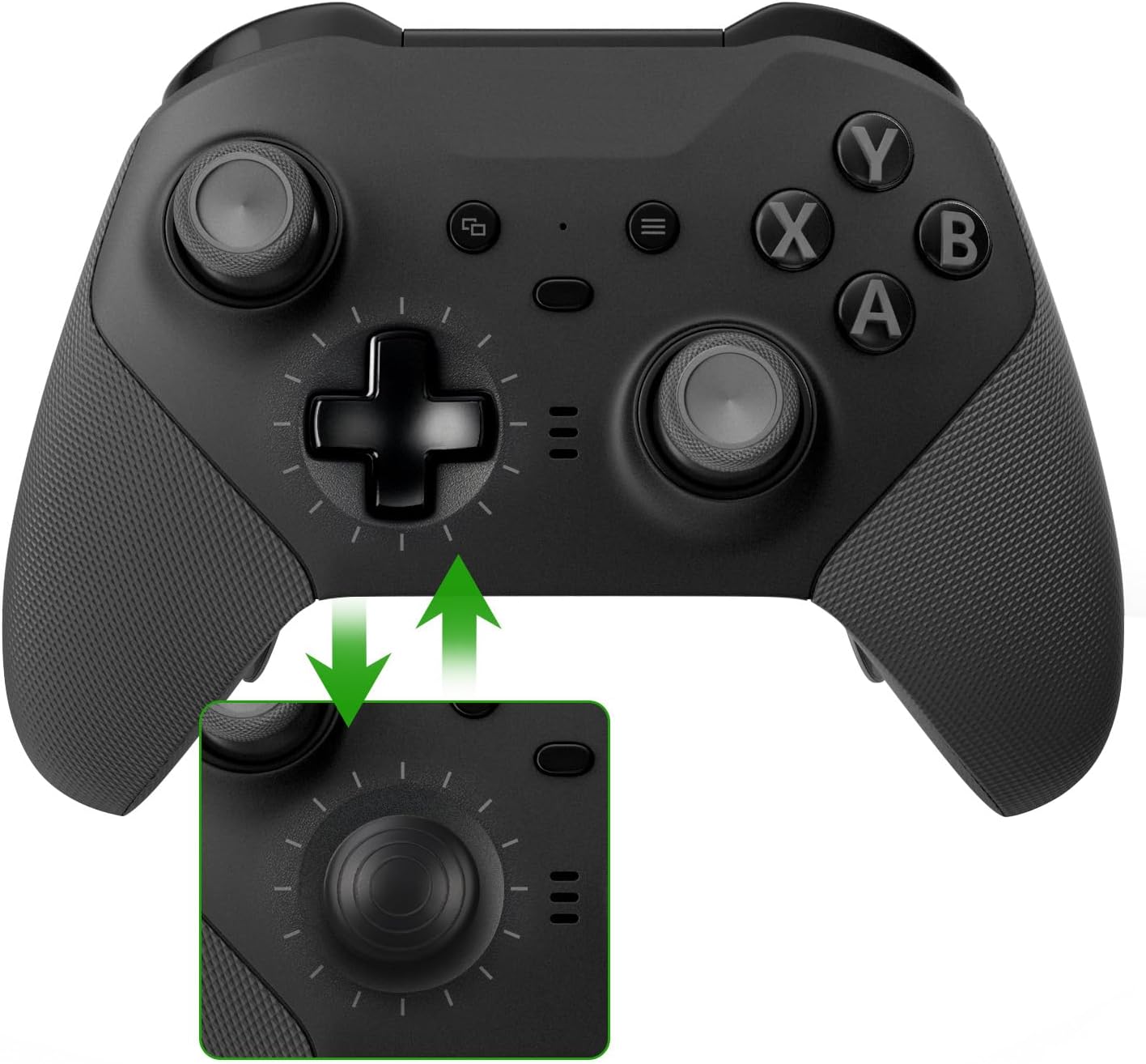 10-in-1 Metal Thumbstick for XboxOne Elite 2nd Generation Controller Series, Replacement Metal Replacement Thumb Grip Rear Paddle Accessory Kit Includes 6 Metal Plated Joysticks, 4 Paddles（Black）