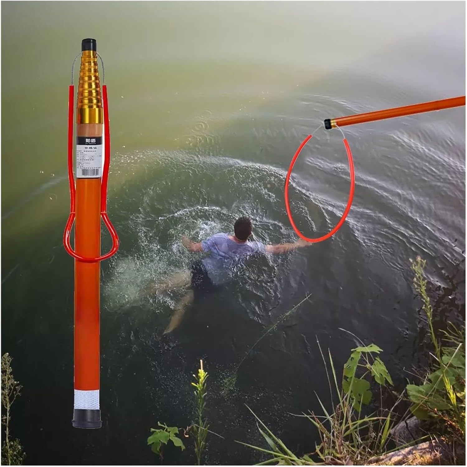Telescopic Pool Rescue Pole - Extendable Lifesaving Hook for Emergency Recovery, Ideal for Swimming Pools & Oceanariums, 1.2-10m (4.9ft-32.8ft) - 1 Pack